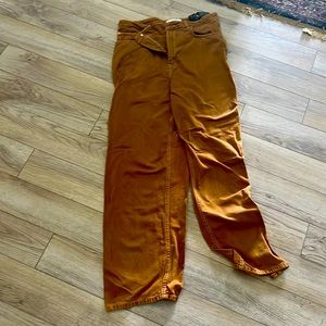 Zara High Rise Wide Leg Brown Jeans